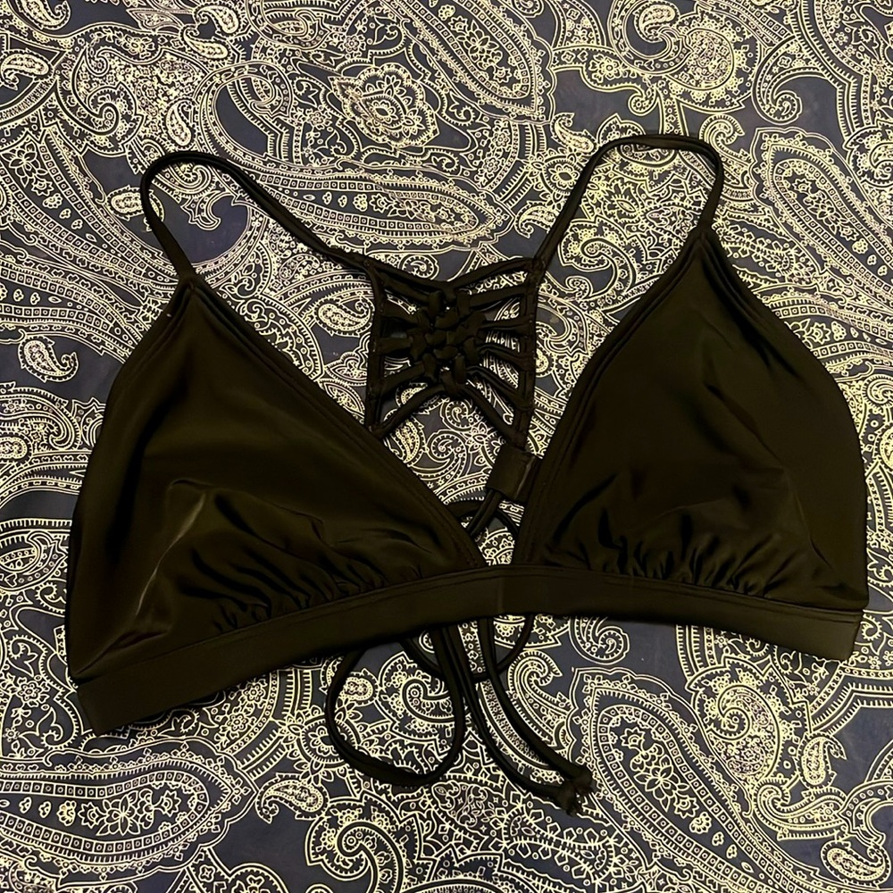 🔥Y2K BLACK BUTTERFLY BACK BIKINI TOP GOTHCORE